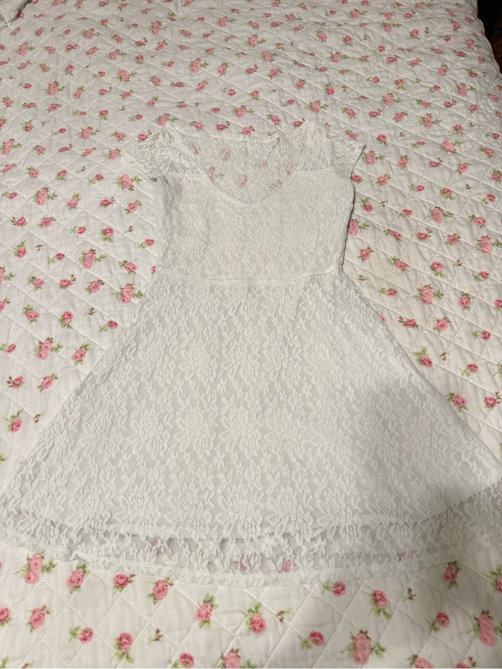 Hollister white lace babydoll dress Size S